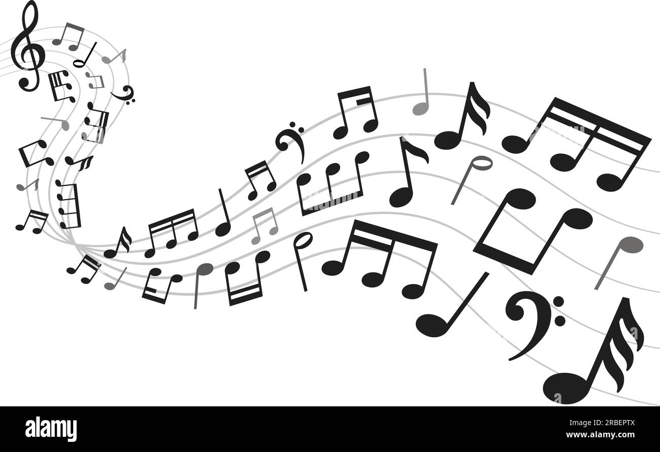 Musical notes background. Music notation sheet, sound melody and note