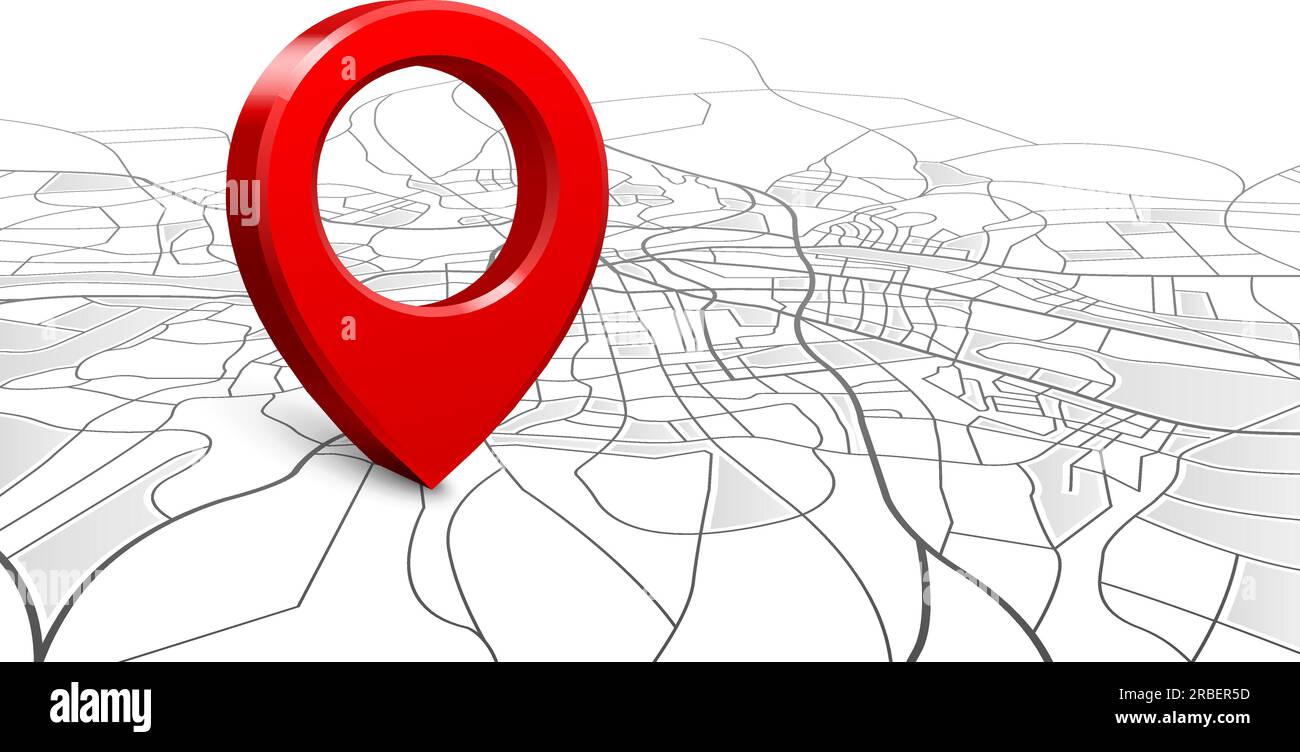 Navigation map. Street 3d location pin locator, pins pointer navigator