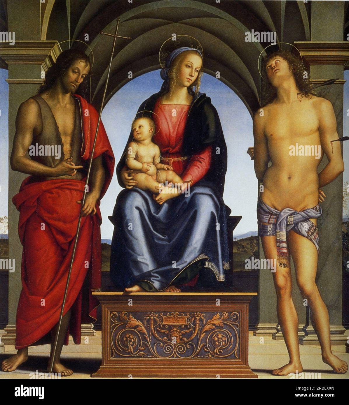 Madonna and Child with St. John the Baptist and St. Sebastian 1493 by ...
