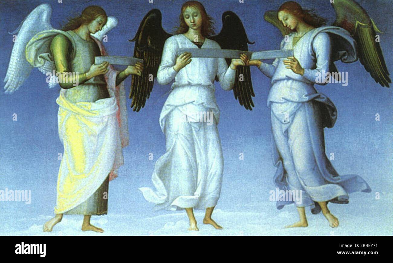 Angels (detail) 1470 by Pietro Perugino Stock Photo - Alamy