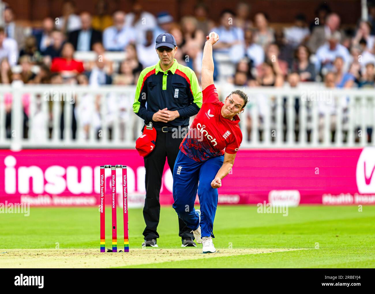 LONDON, UNITED KINGDOM. 08 July, 2023. Dannielle Gibson of England Women in action during England Women v Australia Women - 3rd IT20 at The Lord's Cricket Ground on Saturday, July 08, 2023 in LONDON ENGLAND.  Credit: Taka Wu/Alamy Live News Stock Photo