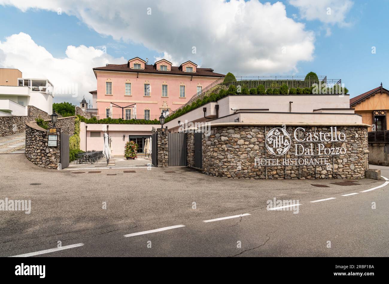 Oleggio Castello, Novara, Italy - June 12, 2023: View of the Luxury Hotel Castello Dal Pozzo, Resort on lago Maggiore. Stock Photo