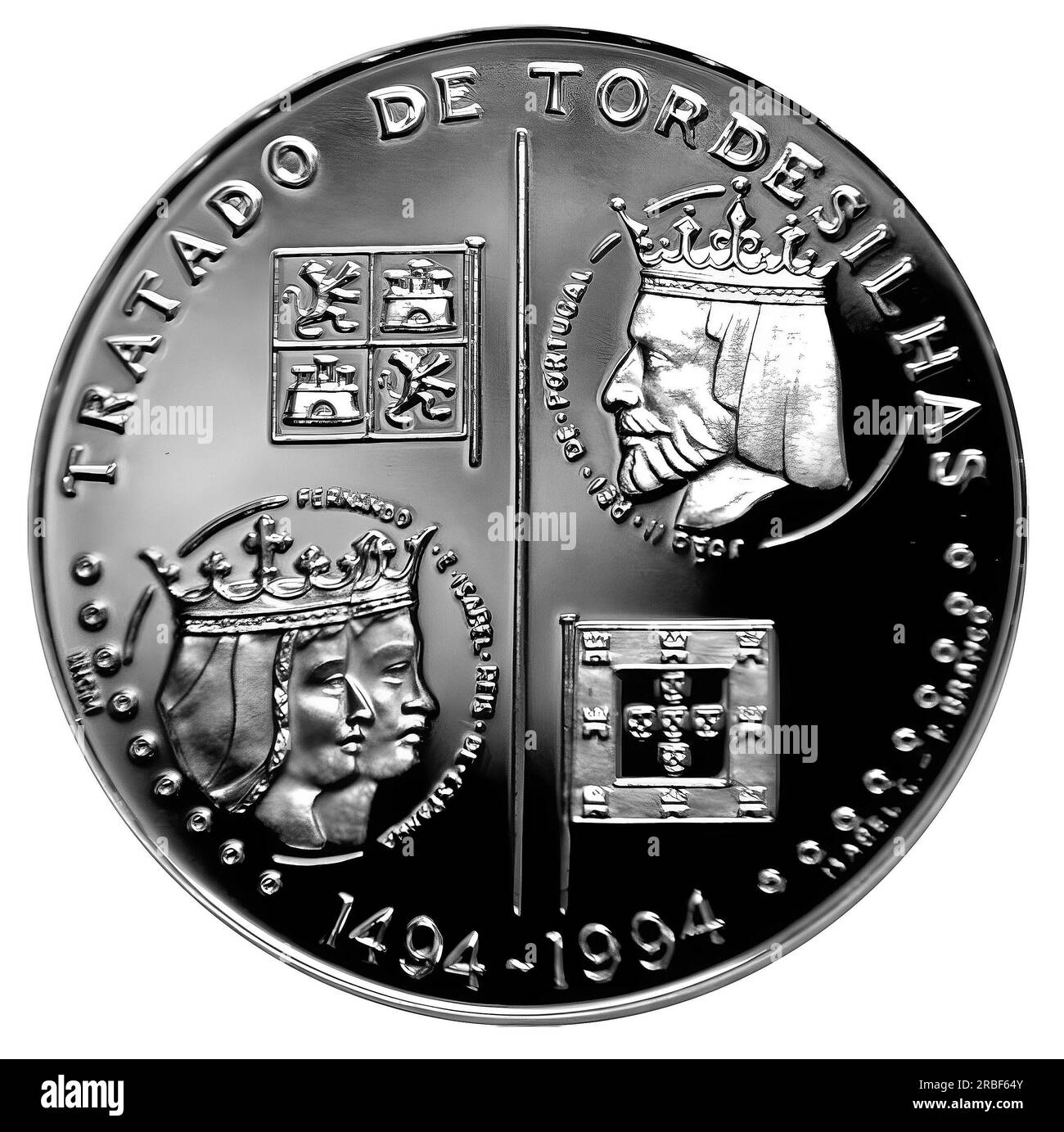 Photo coins Portugal, 1994, Palladium coin Stock Photo