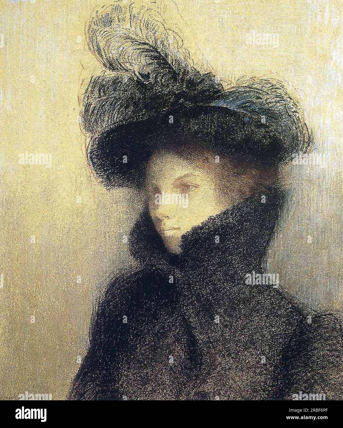 Portrait of Marie Botkine 1900 by Odilon Redon Stock Photo