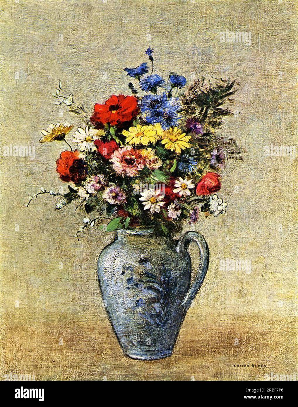 Vintage 1950s Odilon Redon “Vase with Flowers” Still Life Floral Art Print Vintage 1950s Odilon Redon “Vase with Flowers” Still Life Floral Art Print
