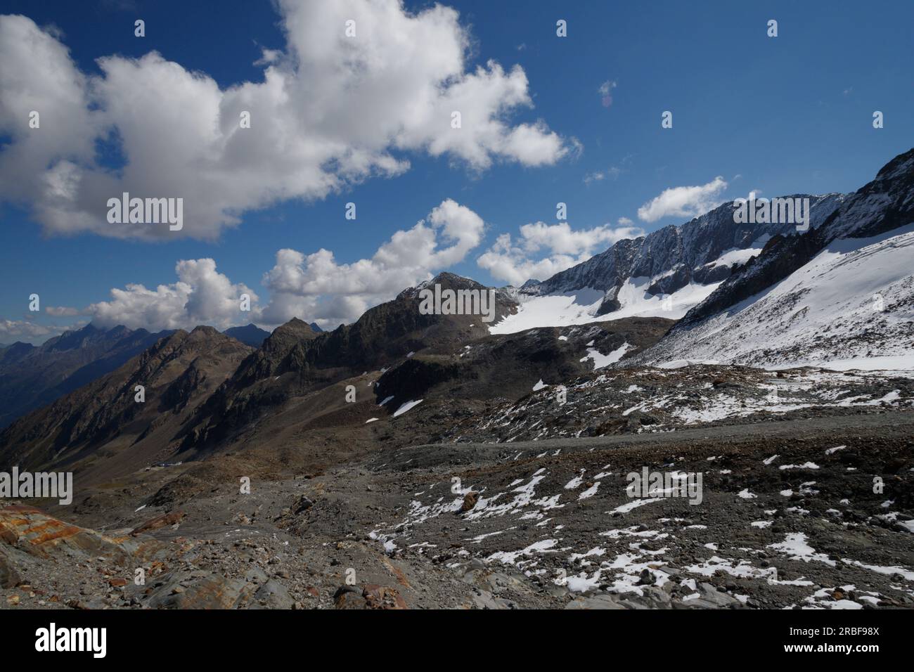 View from the Stubai Glacier (Stubaier gletscher) in the Austrian Alps, Stubai Valley (Stubaital), Tyrol, Austria, Europe Stock Photo