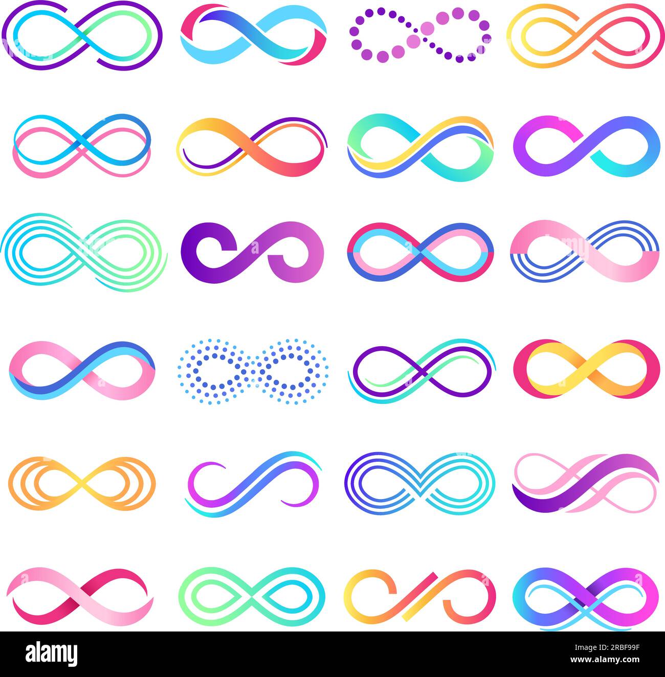 Colorful endless sign. Infinity symbol, limitless mobius strip and ...