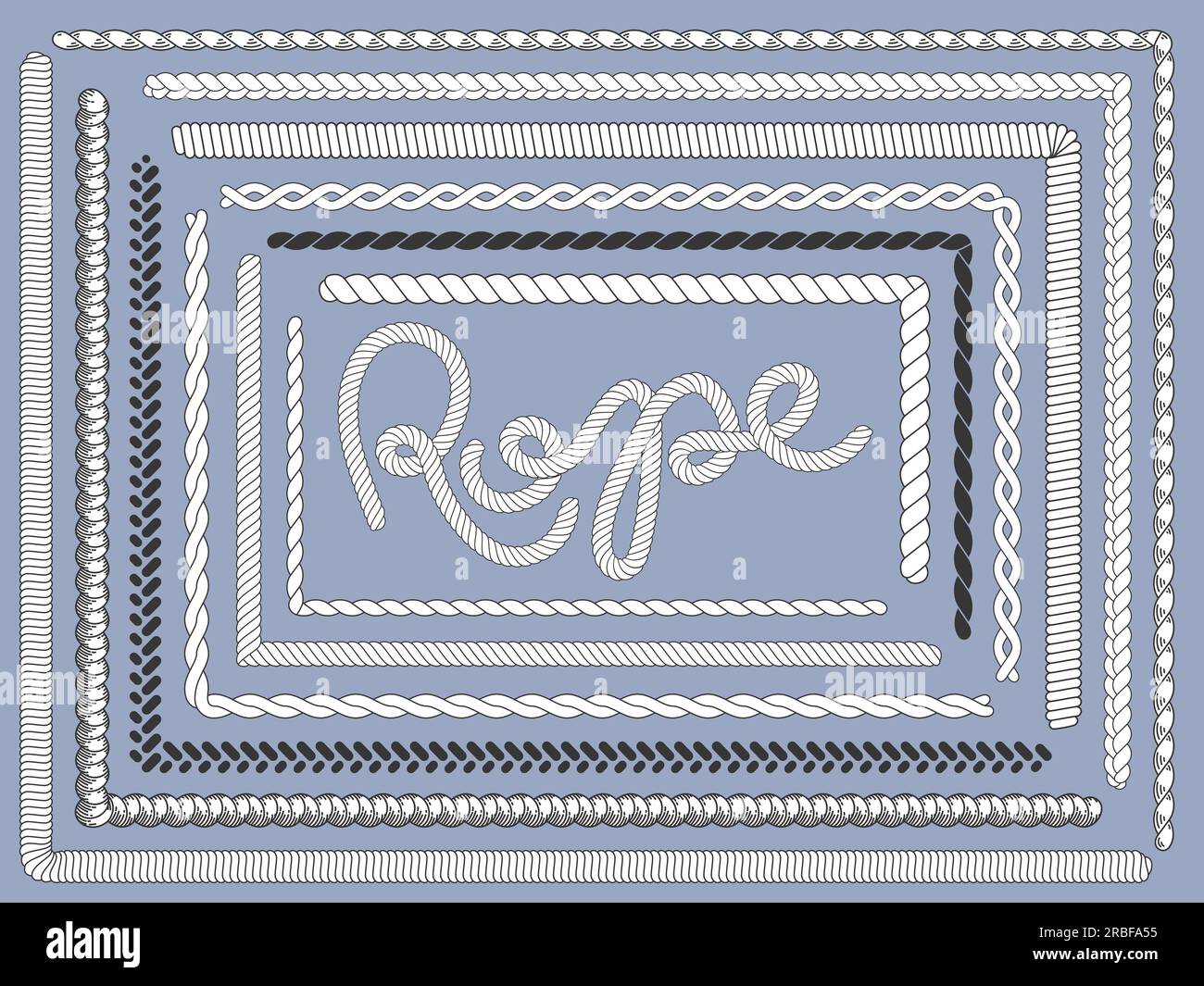 Twisted Ropes Nodes Sailor Knots Decorative Stock Vector (Royalty