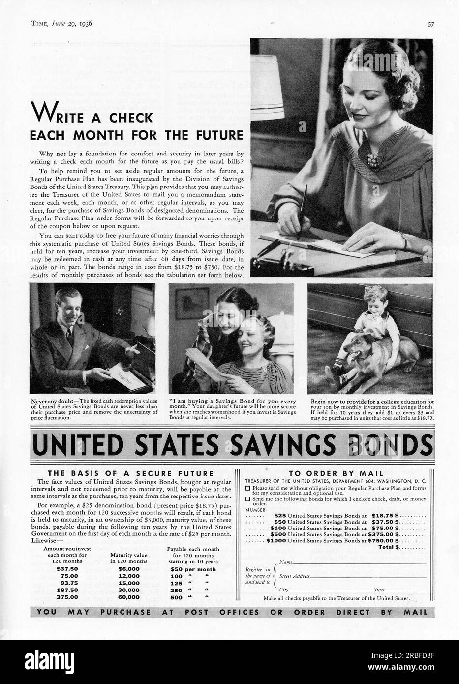 Vintage Time Magazine 29 June 1936 issue advert, USA Stock Photo Alamy