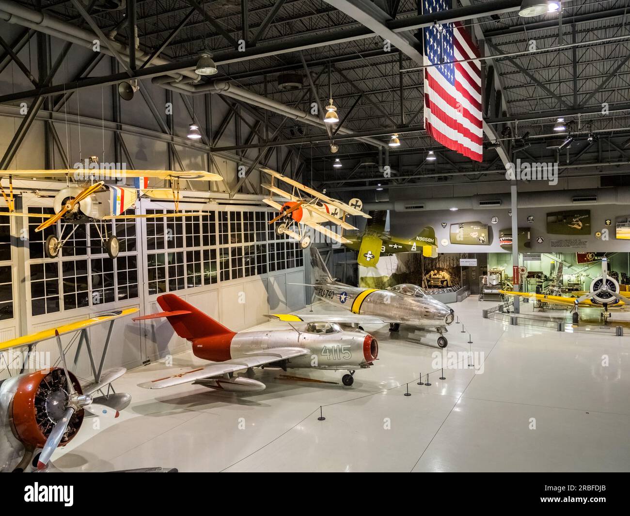Inside of The EAA Aviation Museum or Experimental Aircraft Association Museum in Oshkosh Wisconsin USA Stock Photo