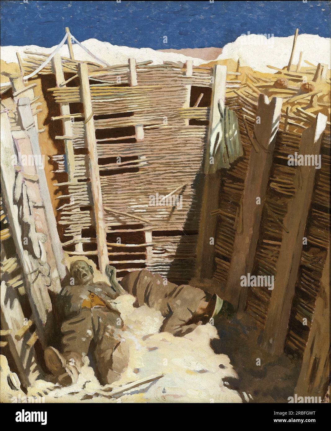 Dead Germans in a Trench.  William Orpen. 1918. Stock Photo