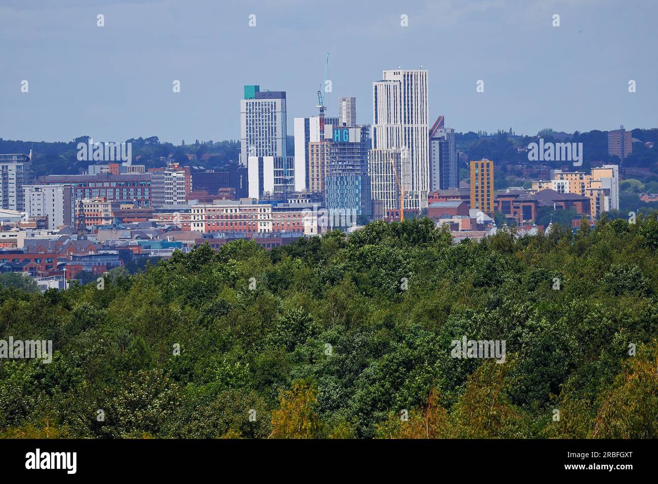 Leeds City Centre Skyline 9th July 2023, West Yorkshire,UK Stock Photo