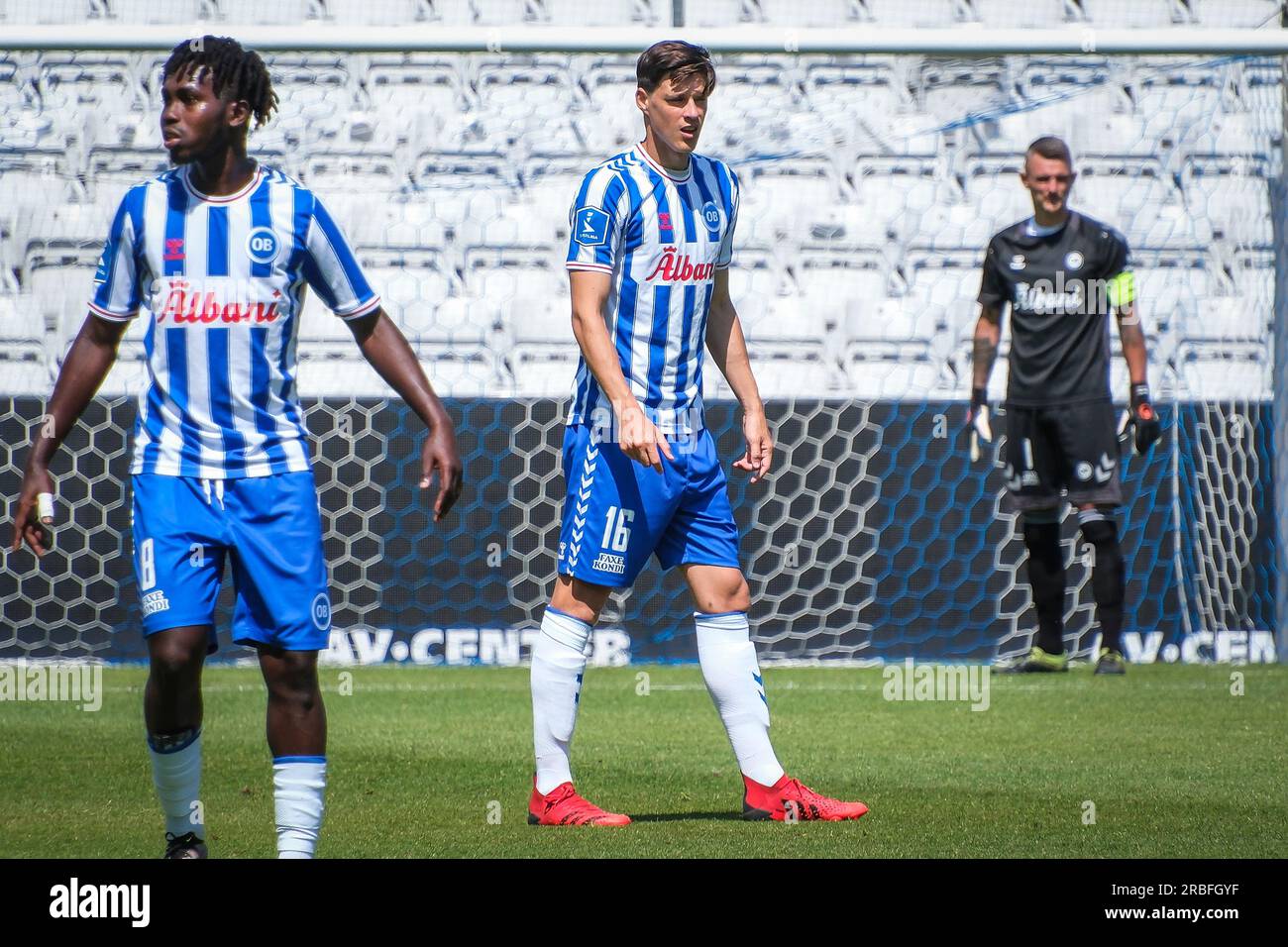 Odense, Denmark. 09th July, 2023. Sauli Väisänen (16) of OB seen during a pre-season test match between Odense Boldklub and Viborg FF at Nature Energy Park in Odense. (Photo Credit: Gonzales Photo/Alamy Live News Stock Photo