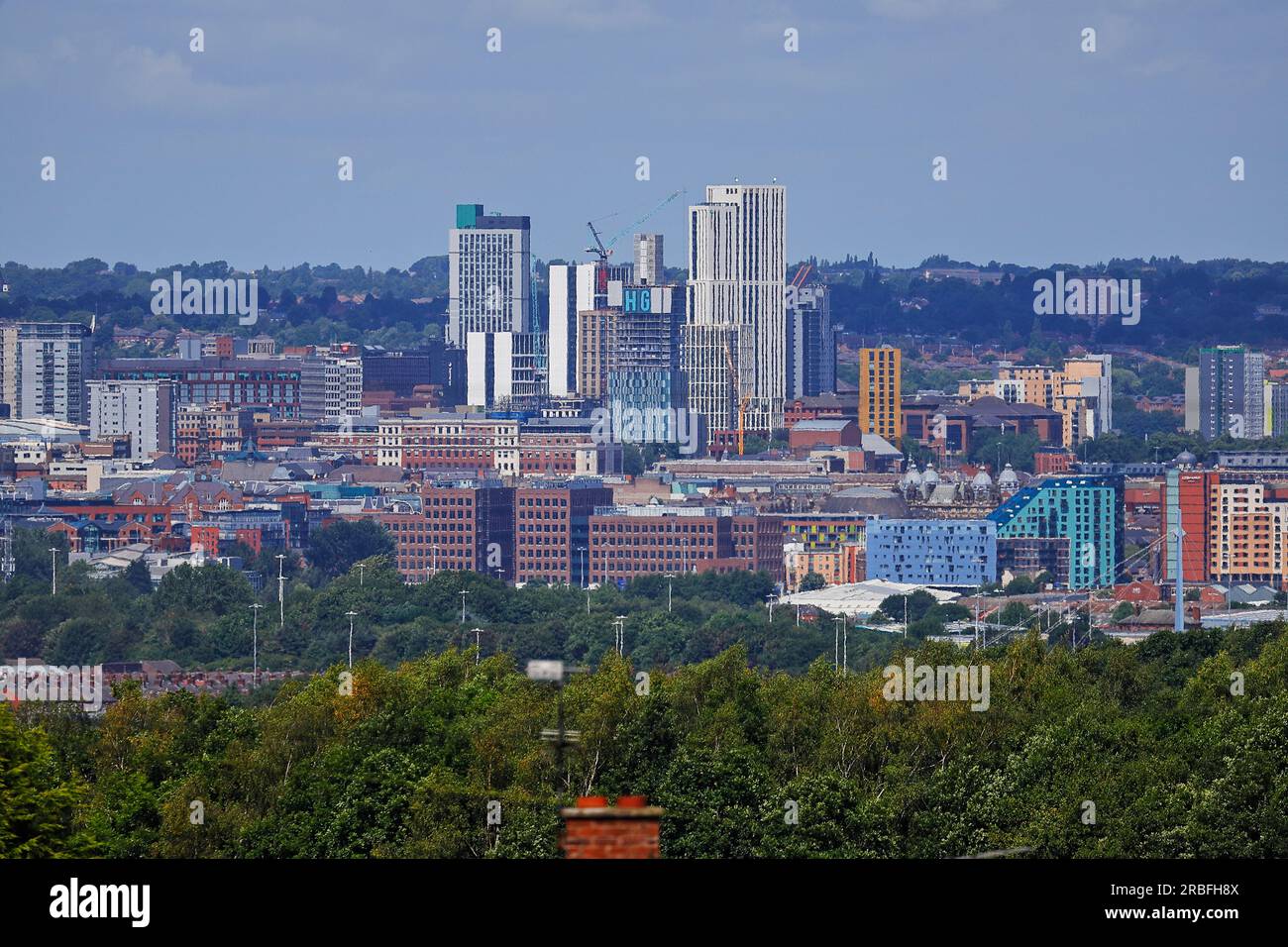 Leeds City Centre Skyline 9th July 2023, West Yorkshire,UK Stock Photo