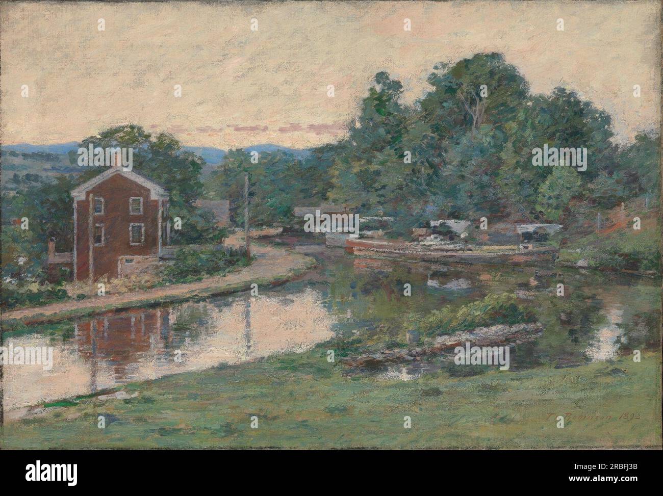 Evening at the Lock, Napanoch, New York 1893 by Theodore Robinson Stock