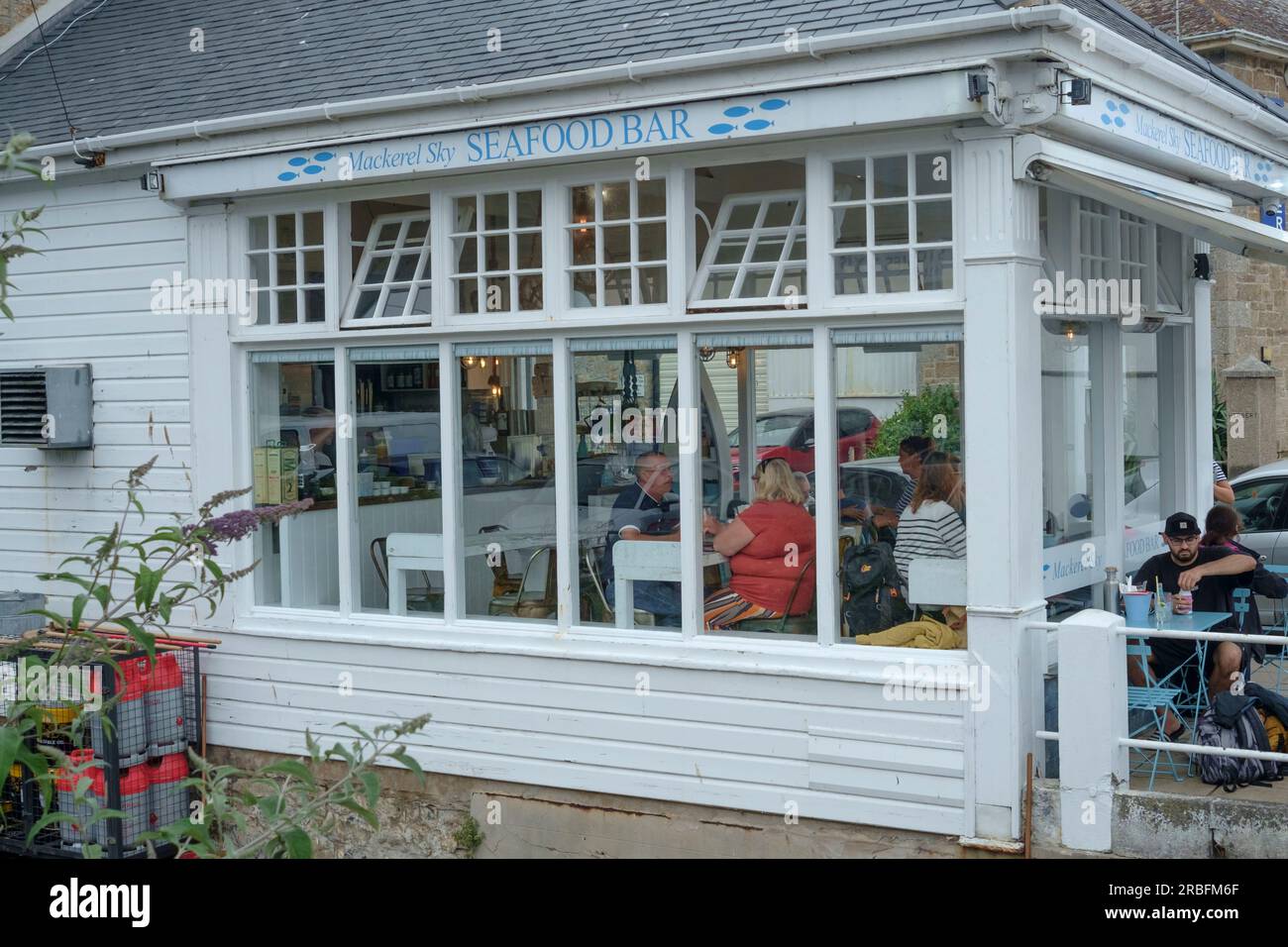 Around Newlyn a small fishing village in the South West of Cornwall UK. Mackerel Sky seafood bar