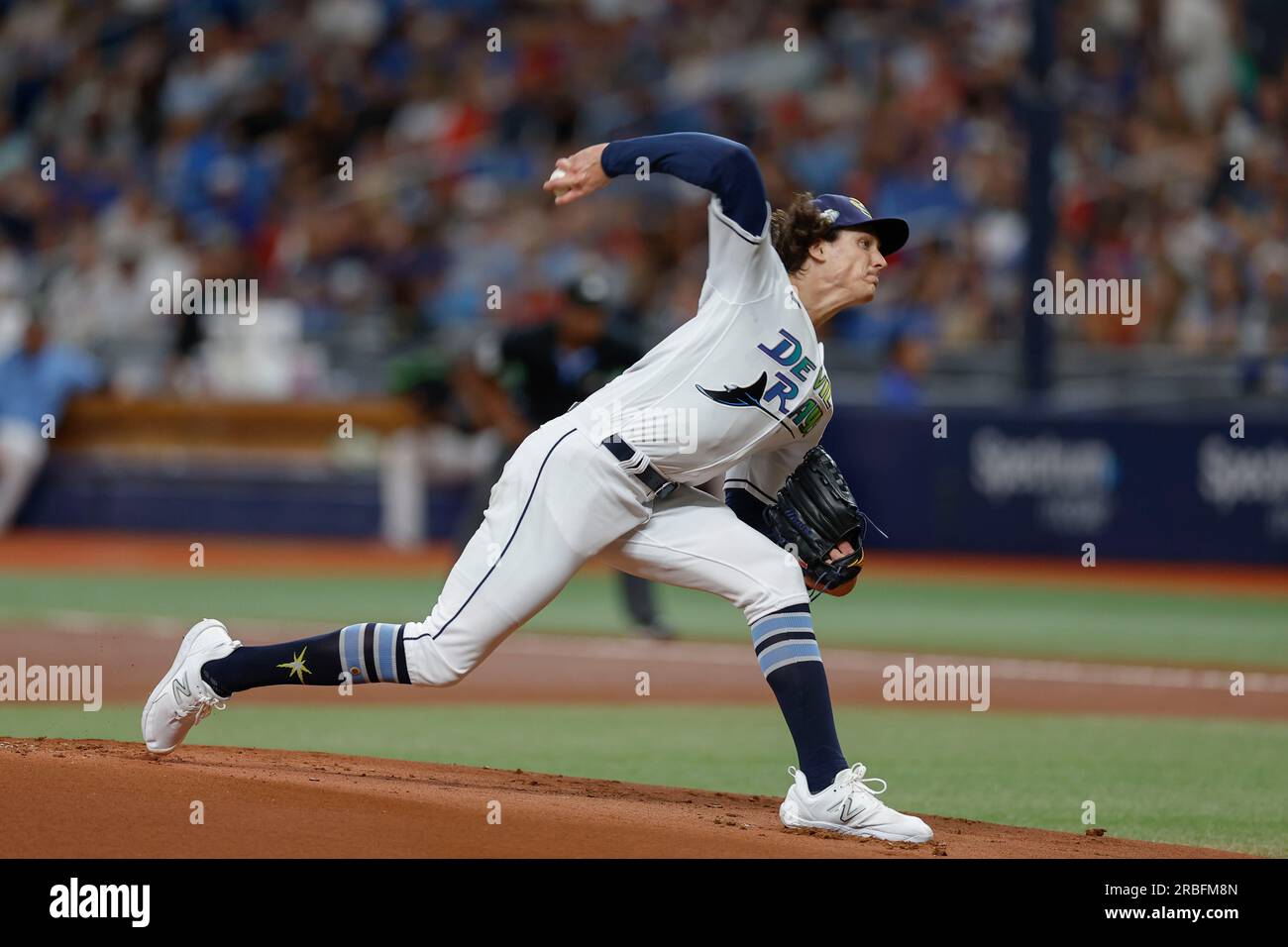 St. Petersburg, FL USA; Tampa Bay Rays starting pitcher Tyler Glasnow (20) delivers a pitch