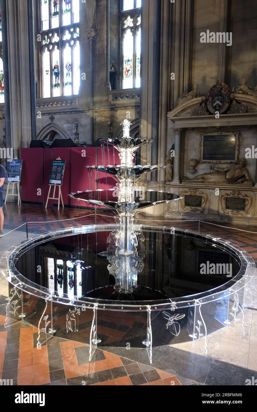 Luke Jerram's Art Installation Oil Fountain in Bristol Cathedral Stock Photo