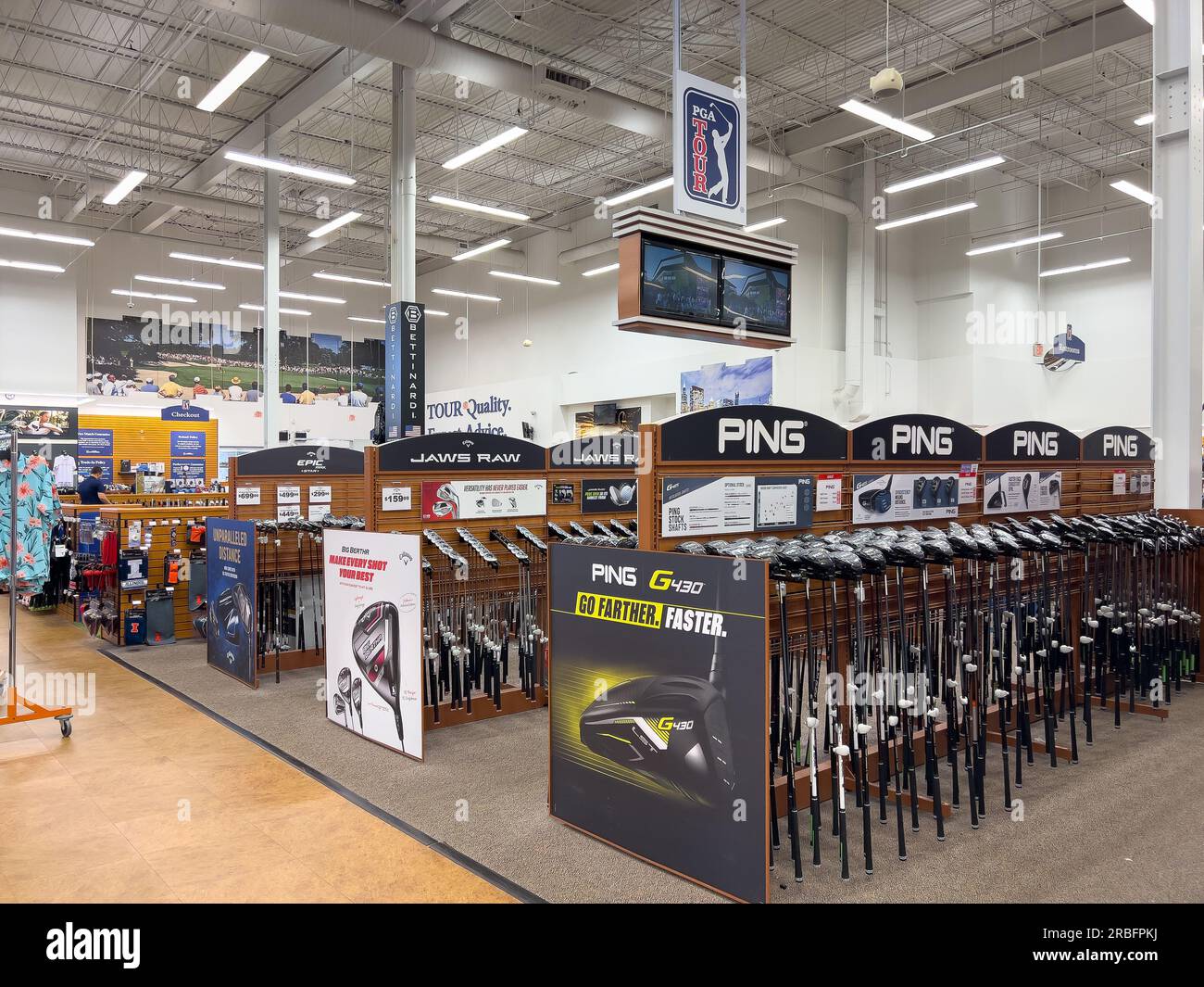PGA Tour Superstore is a chain that sells Golf and Tennis equipment