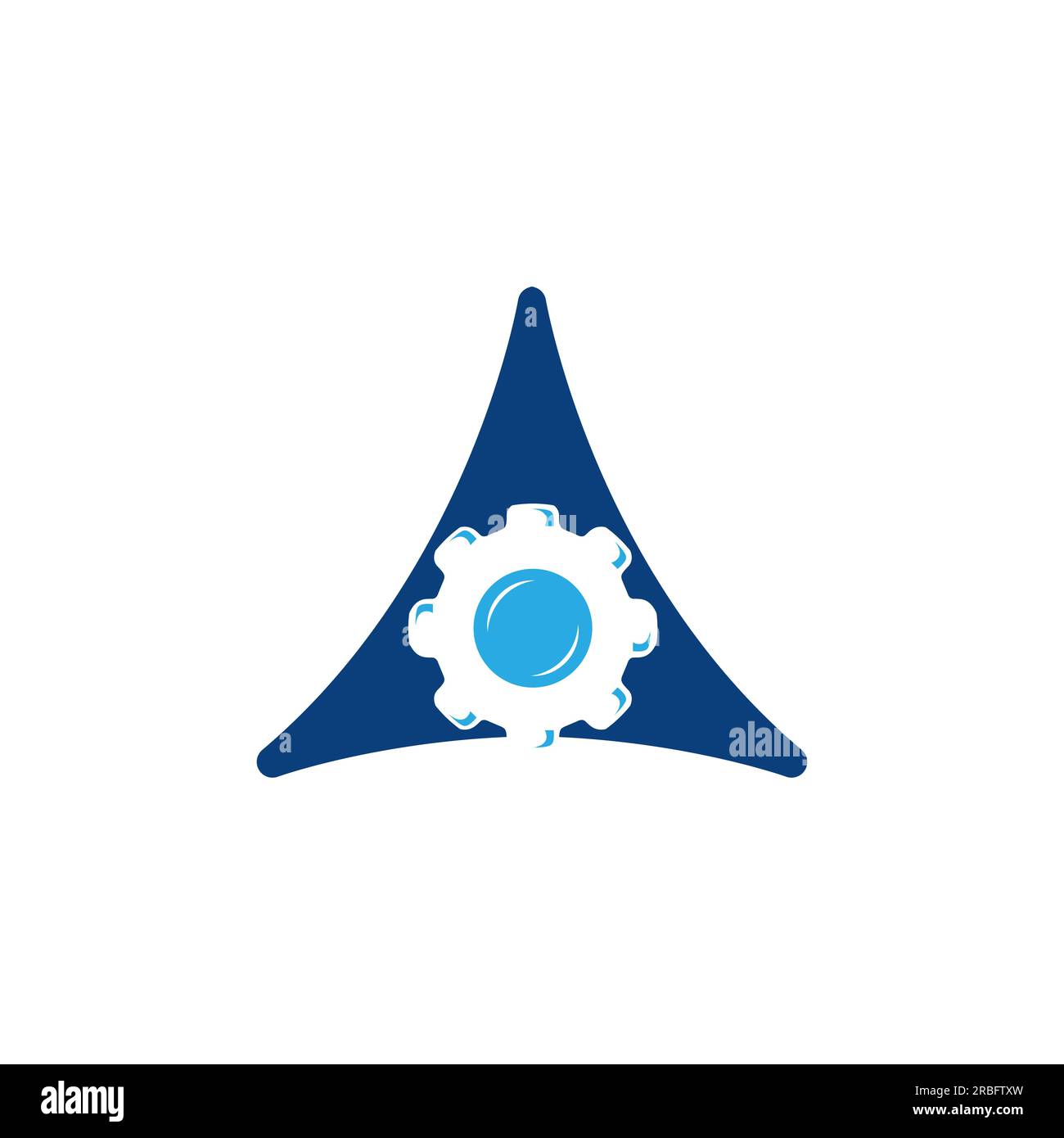 Triangle Trinity and gear icon vector logo design template download.EPS 10 Stock Vector