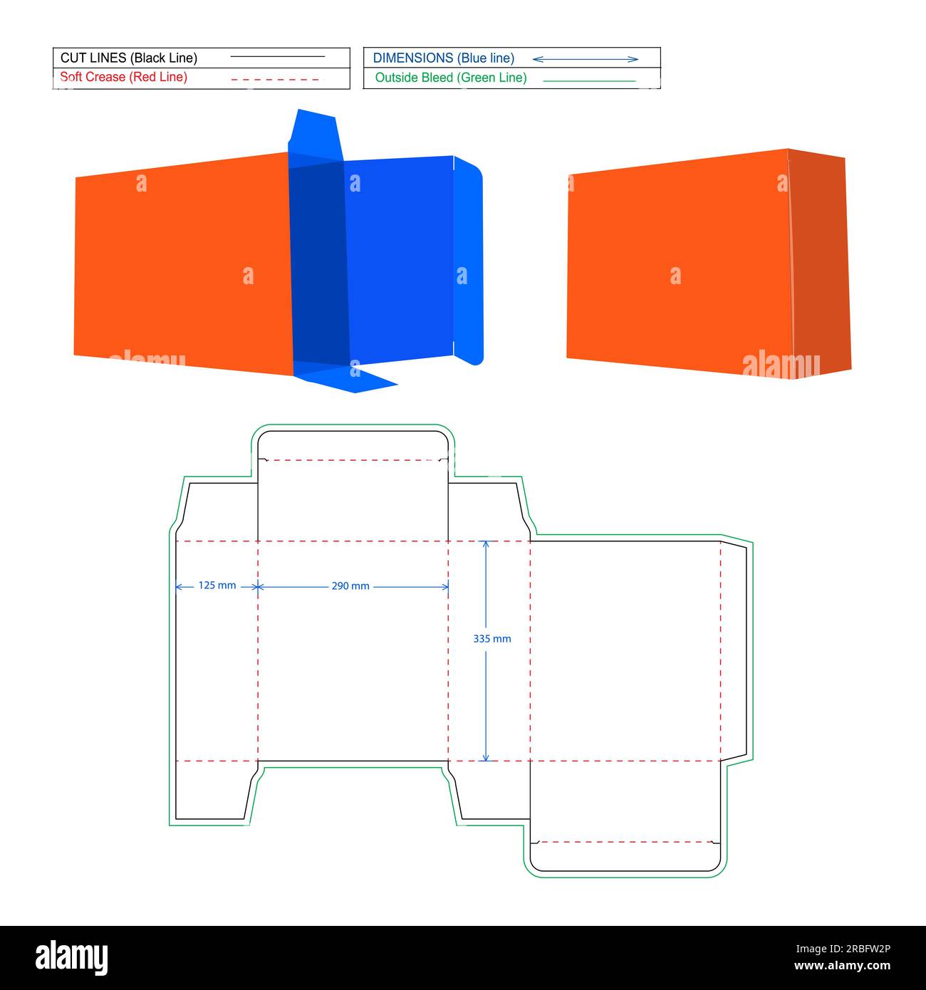 Tuck End box, reverse tuck end box Resizeable and editable vector file