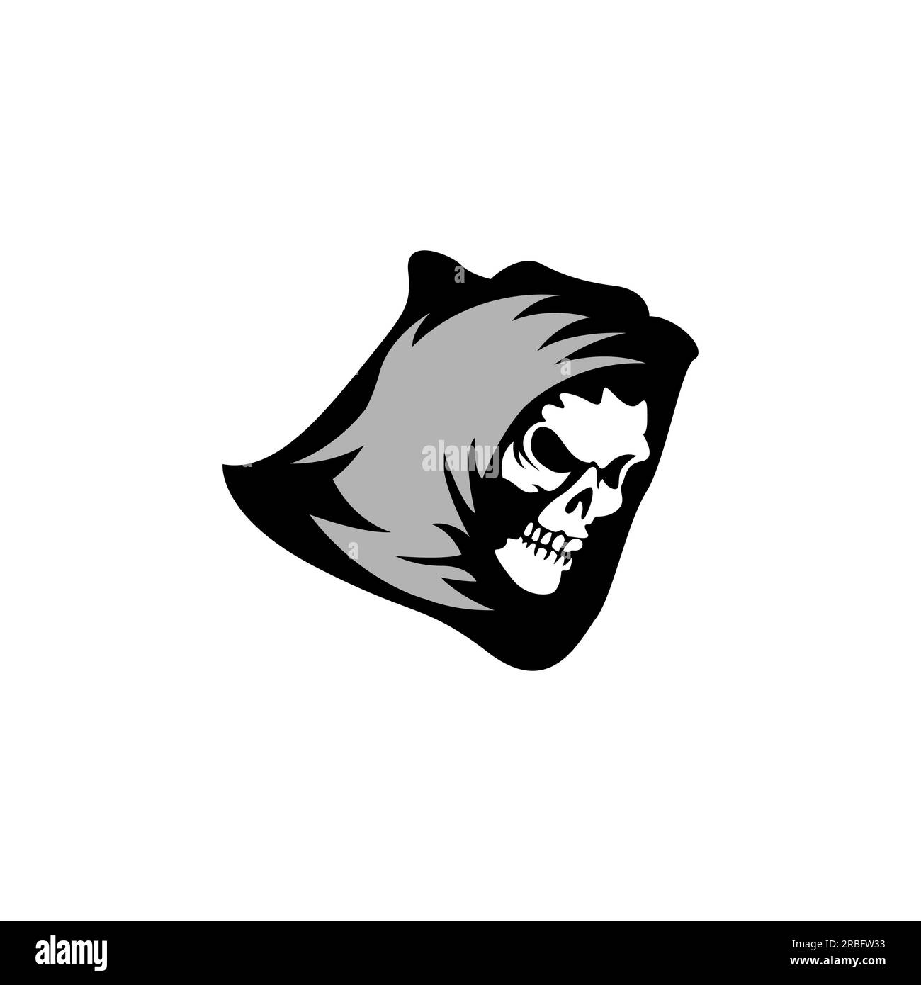 Grim ripper mascot logo. Esport, sport, gamer and streamer logo. Head only mascot logo.EPS 10 Stock Vector