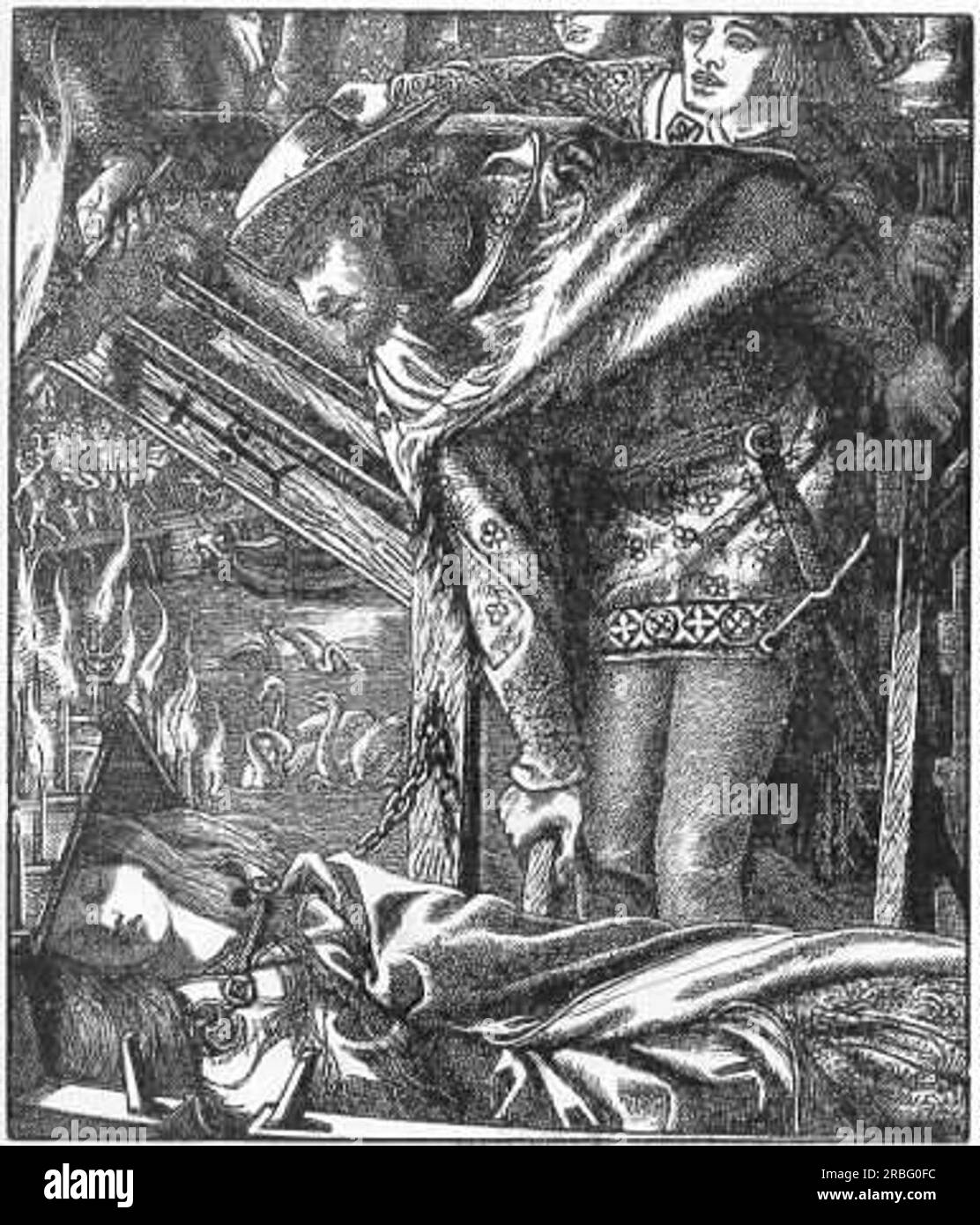 The Lady of Shalott (Moxon Tennyson) 1857 by Dante Gabriel Rossetti