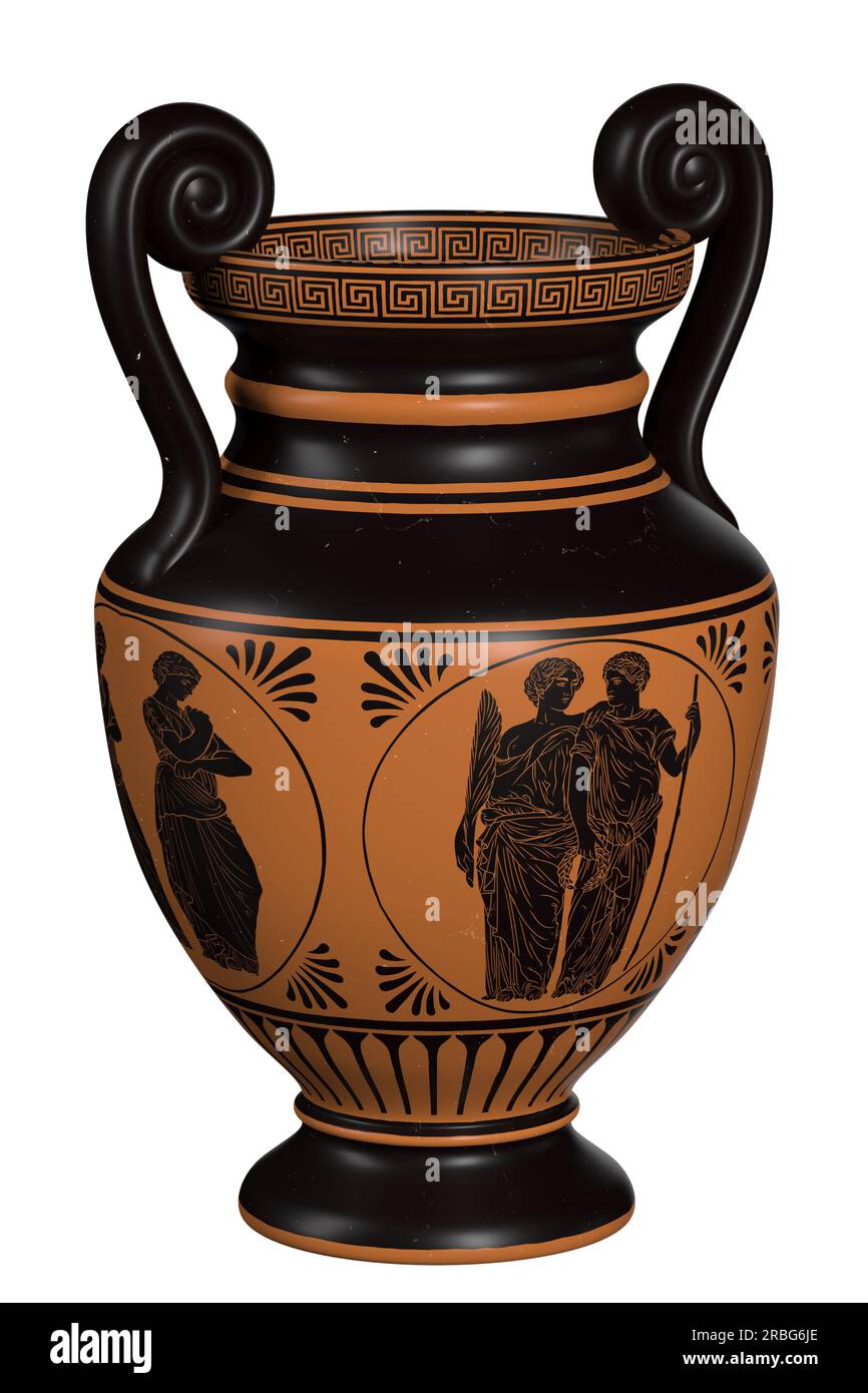 Greek Ancient Ceramic RHYTON Vase Pottery Painting Goddess Athena