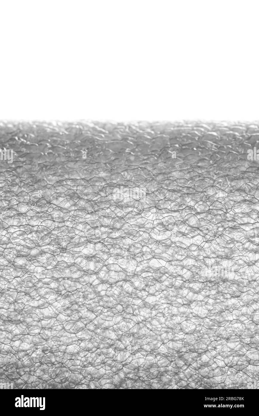 A white extruded polyethylene foam tube isolated on white background Stock Photo