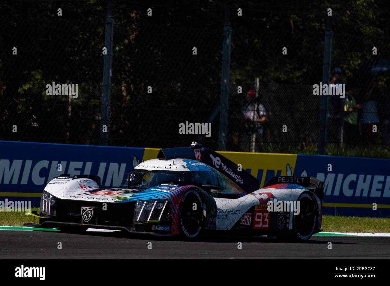 Monza Circuit, Monza, Lombardy, Italy. 9th July, 2023. 2023 FIA World Endurance Championship, 6 Hours of Monza; P. Di Resta, M. Jensen, J. Vergine of Peugeot Totalenergies team Credit: Action Plus Sports/Alamy Live News Stock Photo