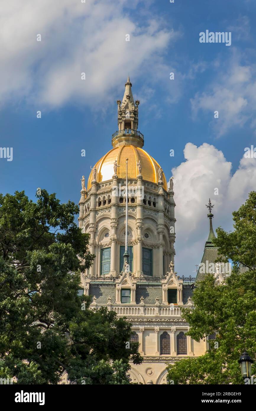 The Connecticut State Capitol building houses the Connecticut General
