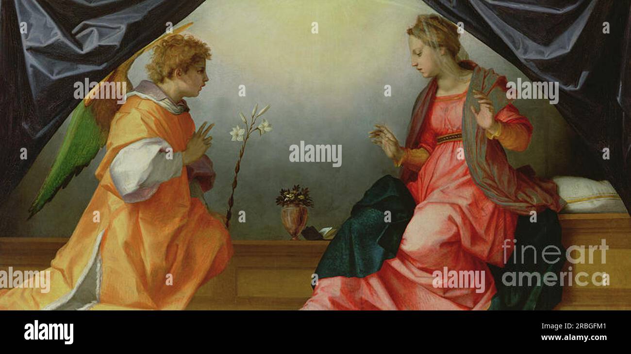 The Annunciation 1528 by Andrea del Sarto Stock Photo