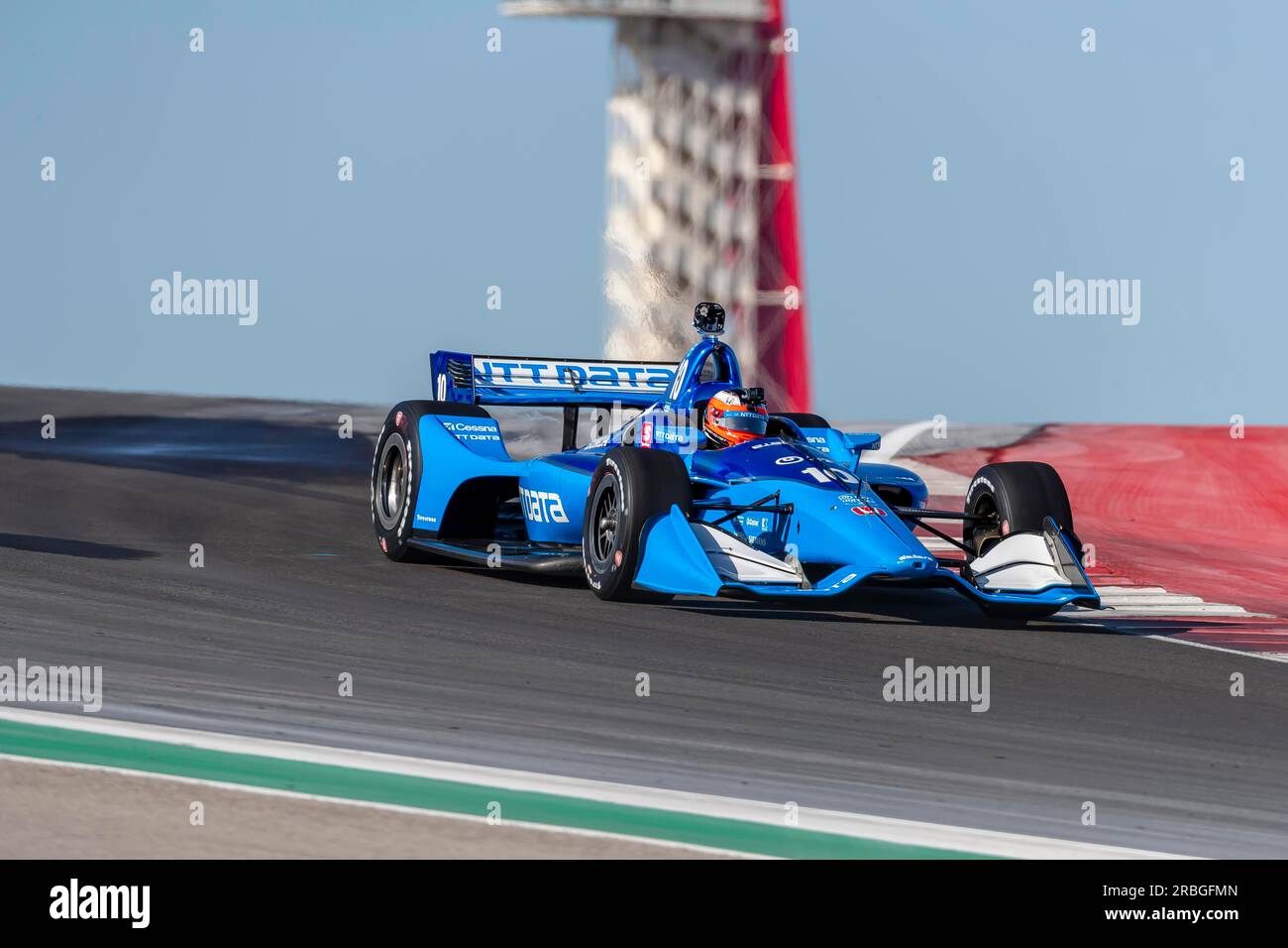 FELIX ROSENQVIST (10) of Sweeden goes through the turns during practice for the IndyCar Spring Test at Circuit Of The Americas in Austin, Texas Stock Photo