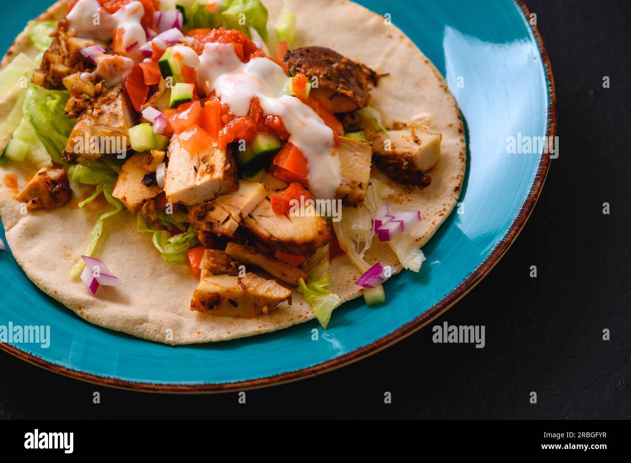 Chicken Doner Kebab, Turkish Style Kebab Sandwich Stock Photo Alamy