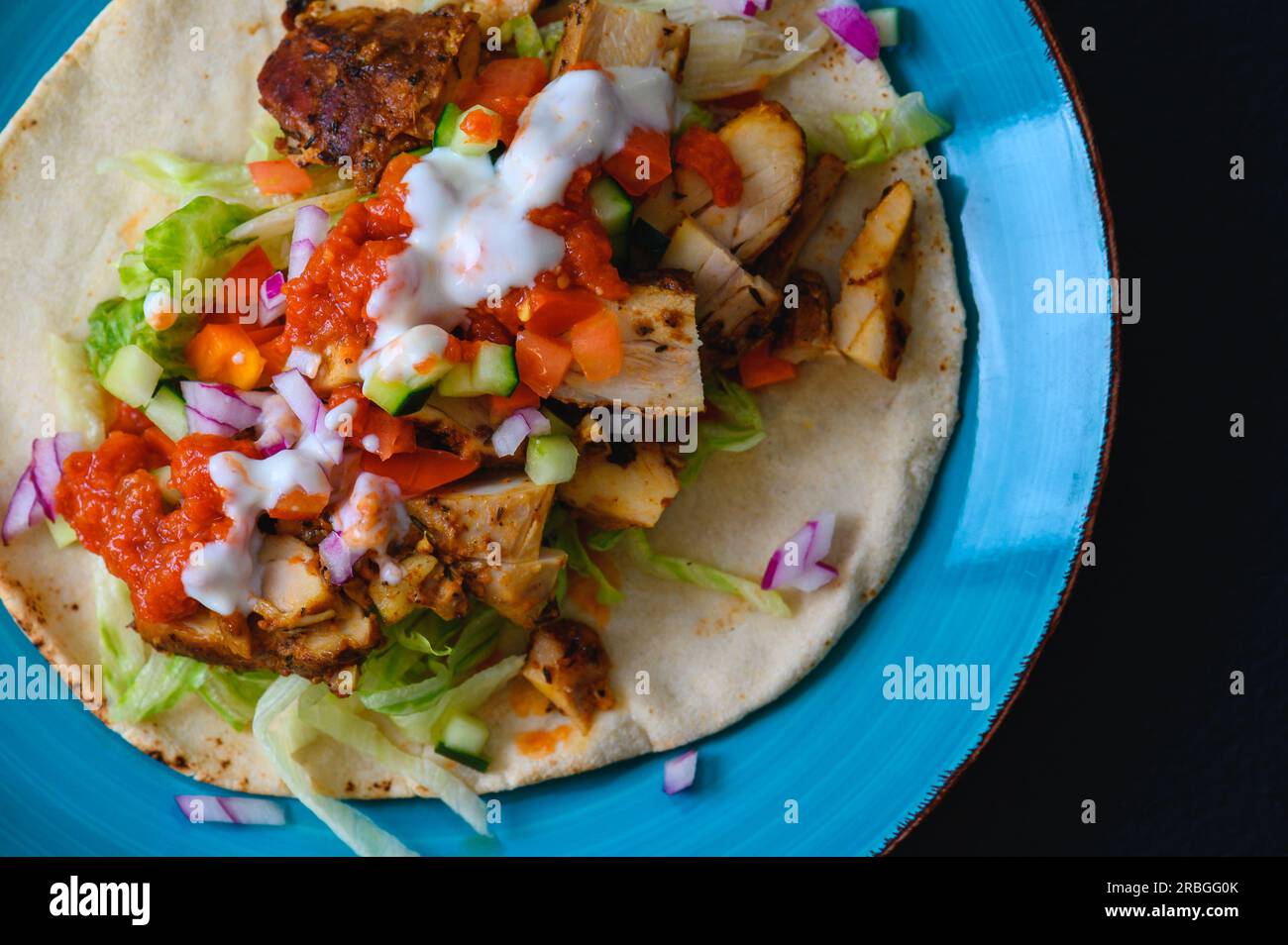 Chicken Doner Kebab, Turkish Style Kebab Sandwich Stock Photo Alamy