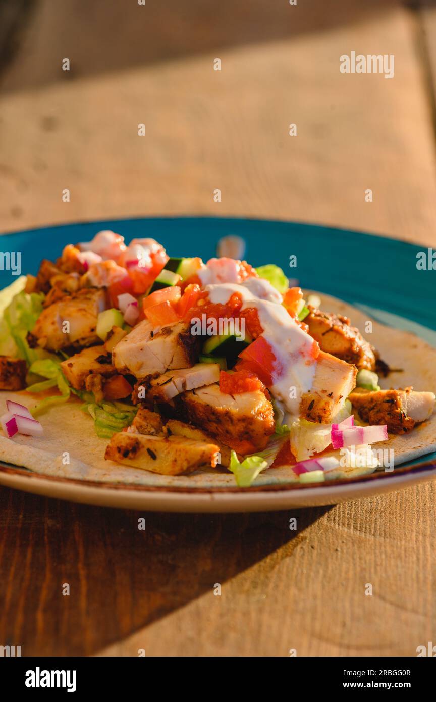 Chicken Doner Kebab, Turkish Style Kebab Sandwich Stock Photo Alamy