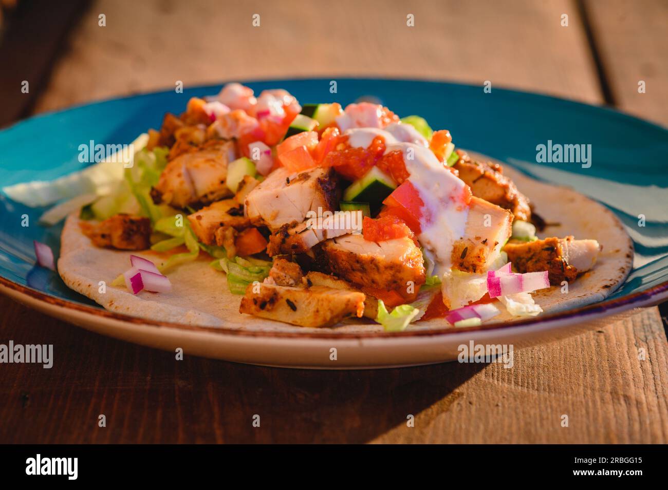 Chicken Doner Kebab, Turkish Style Kebab Sandwich Stock Photo Alamy