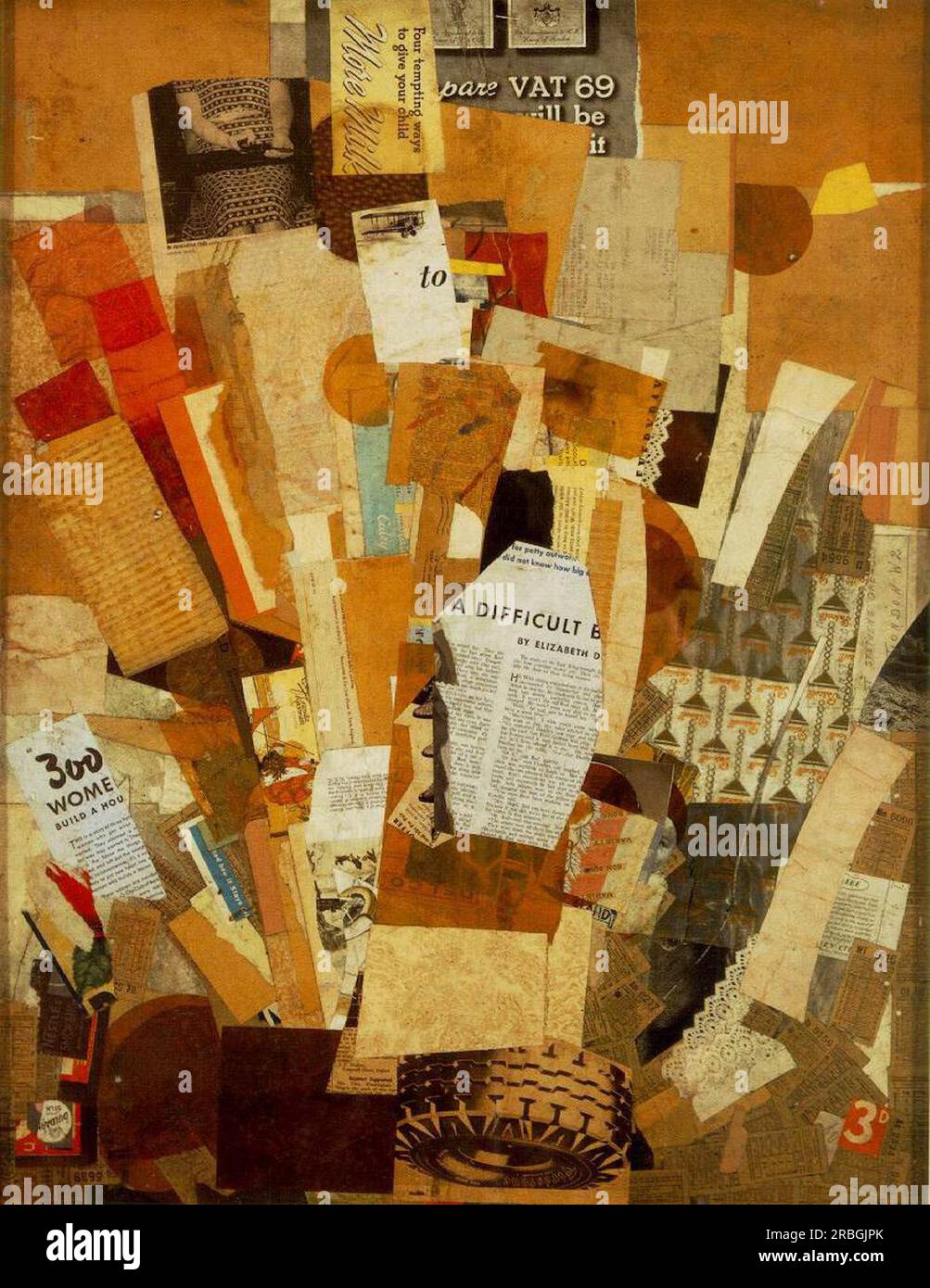 (Difficult) 1943 by Kurt Schwitters Stock Photo