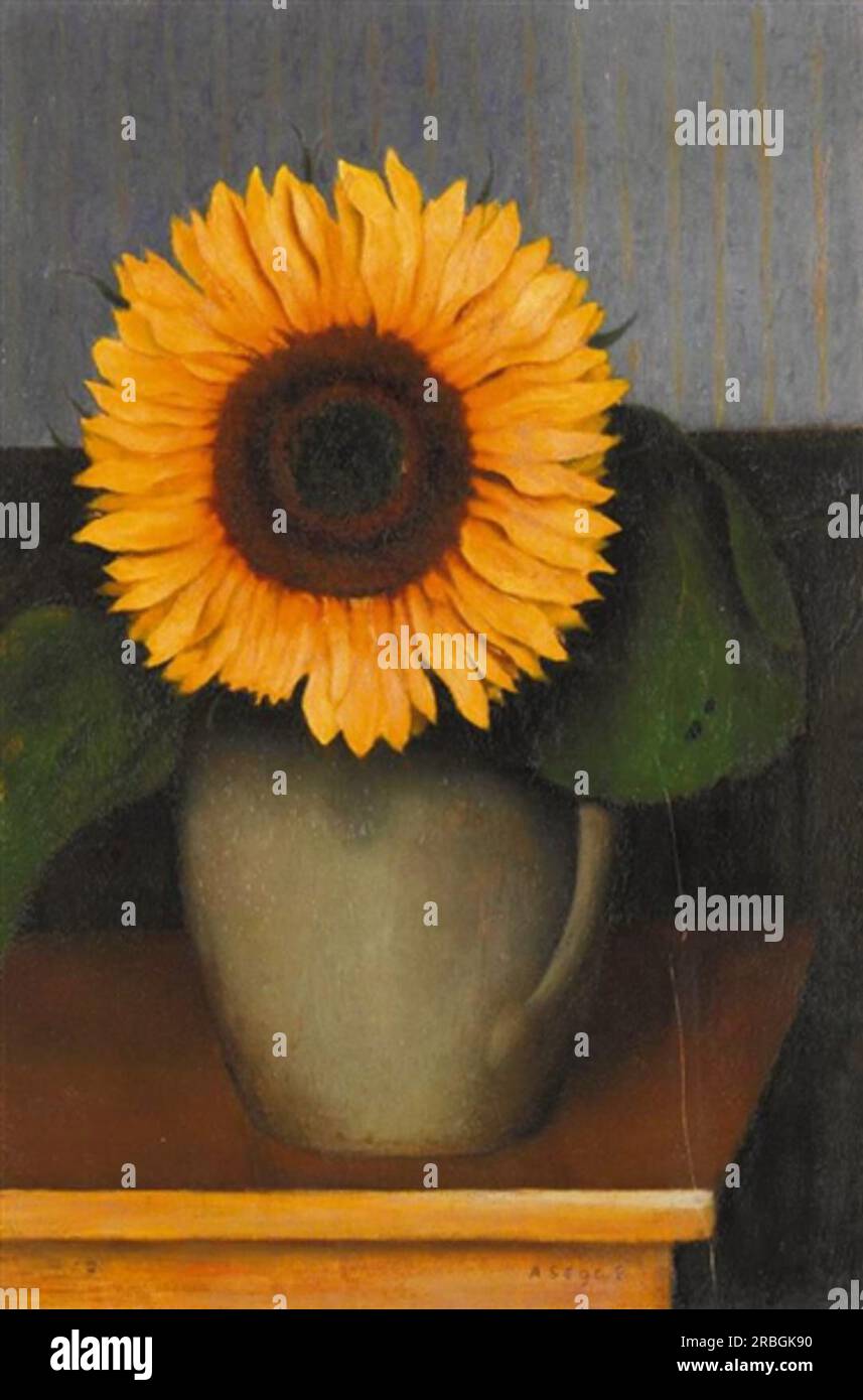 Still Life with Sunflower 1931 by Arthur Segal Stock Photo