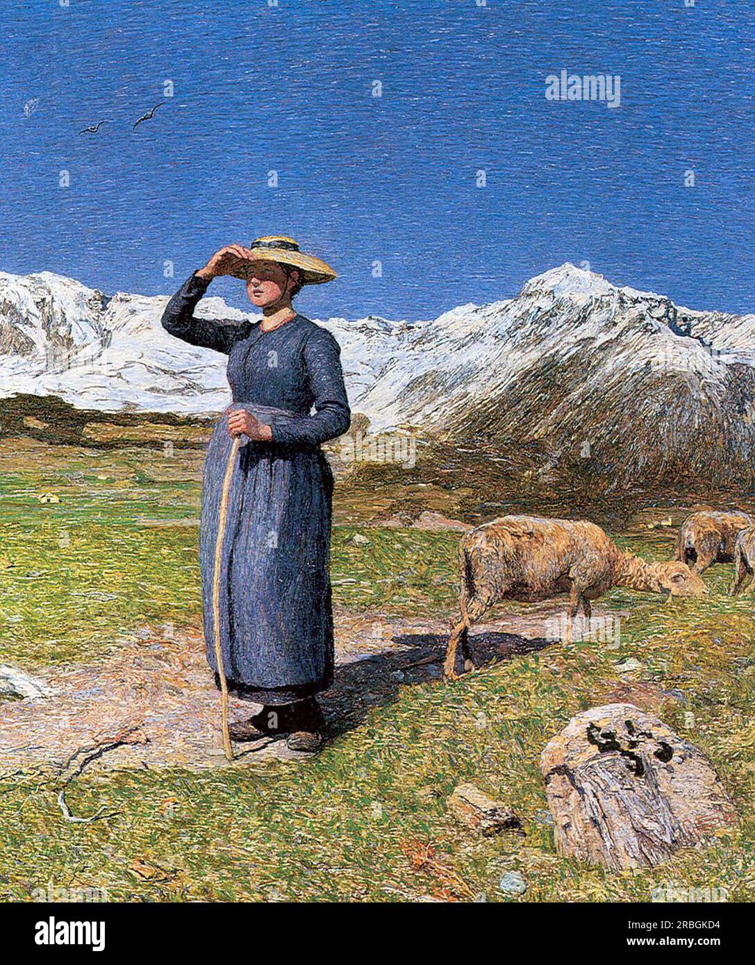 Mittag in Den Alpen 1891 by Giovanni Segantini Stock Photo