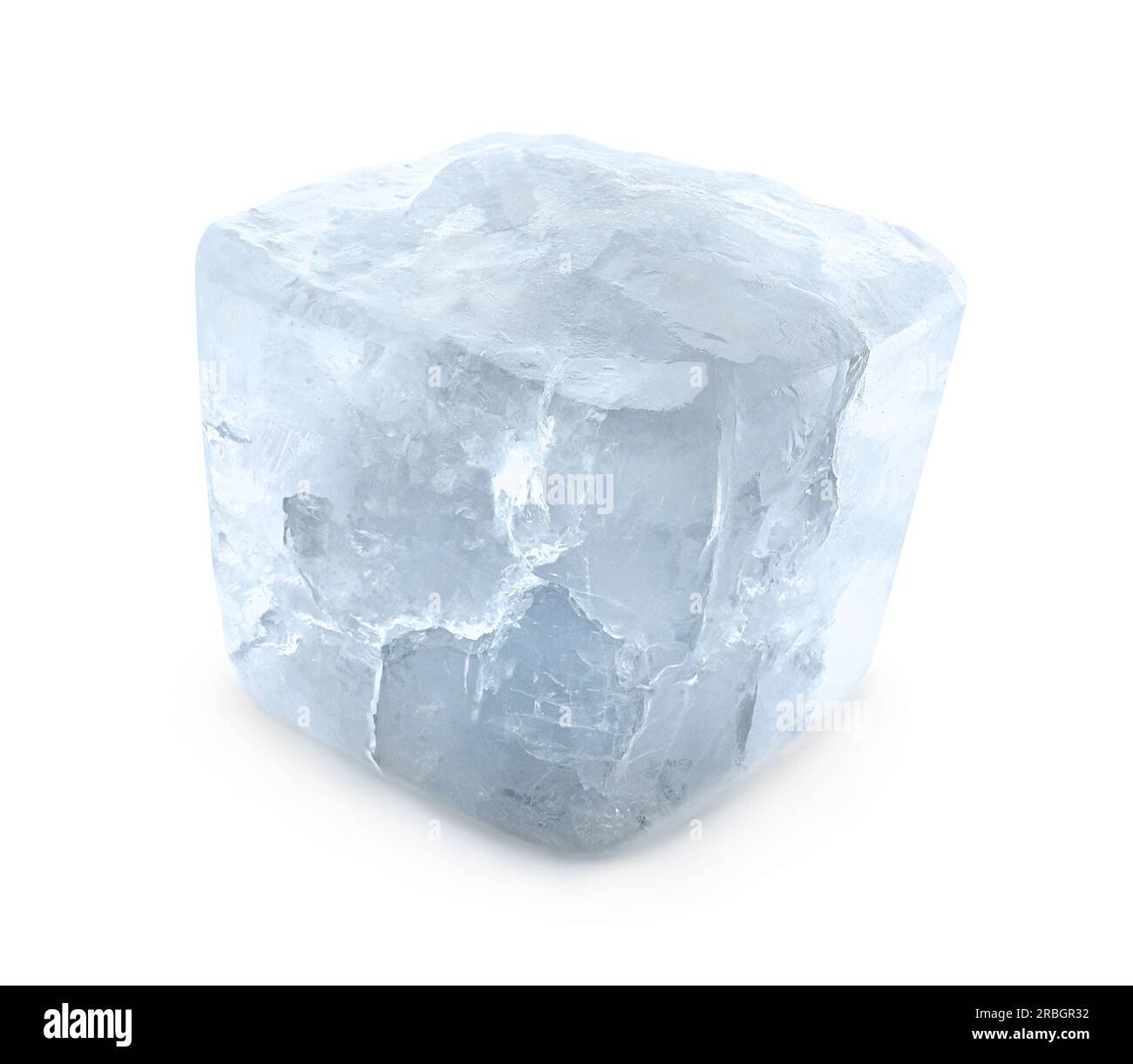 One crystal clear ice cube isolated on white Stock Photo - Alamy