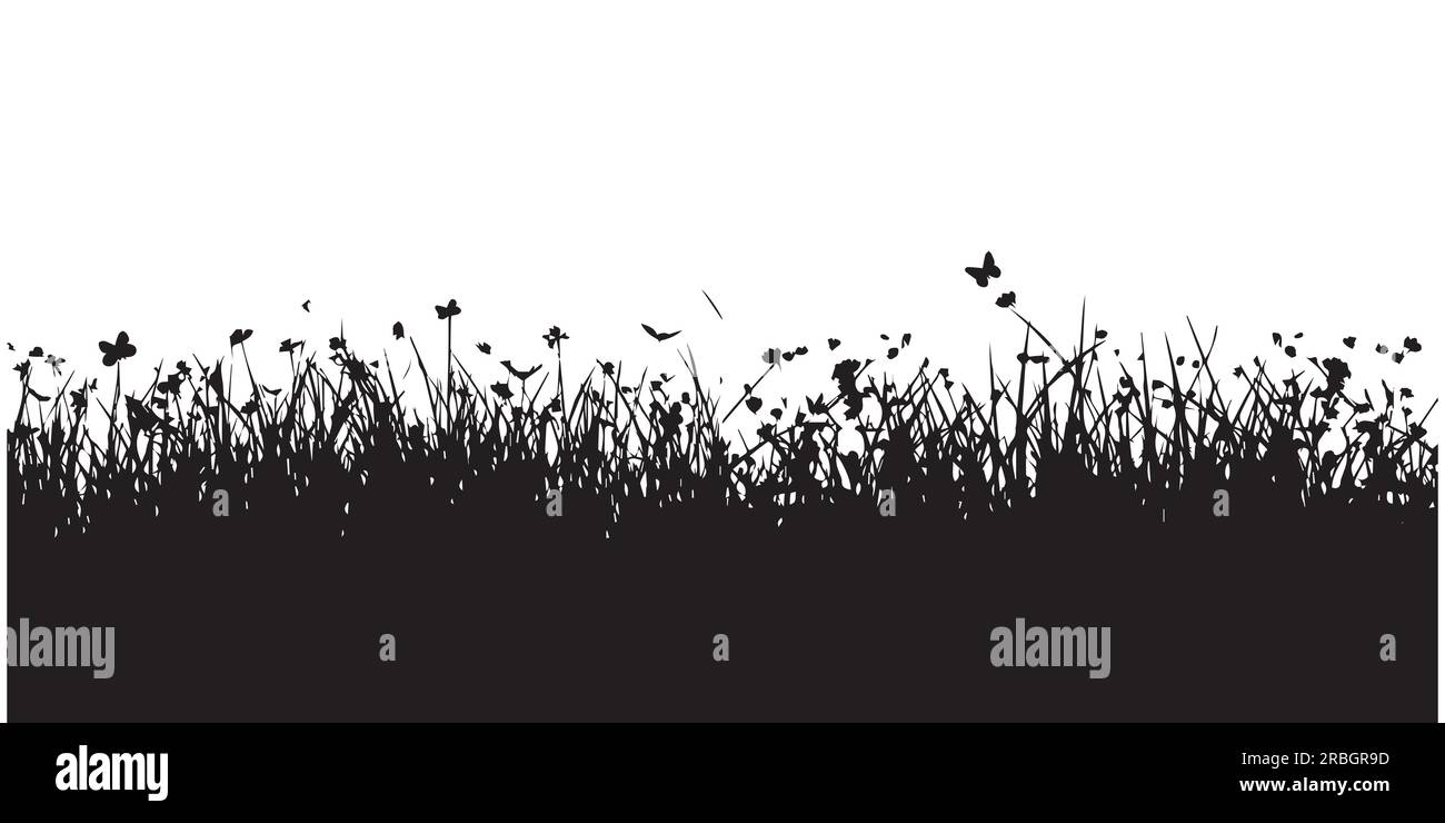 Silhouette Grass Vector illustration Stock Vector