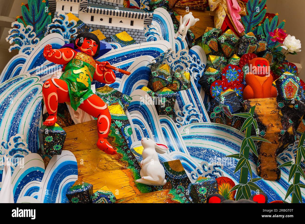 Fukuoka, Japan - Nov 20 2022: Kazari Yamakasa or large stationary festival floats at Kushida shrine, used during the Hakata Gion Yamakasa festival, a Stock Photo