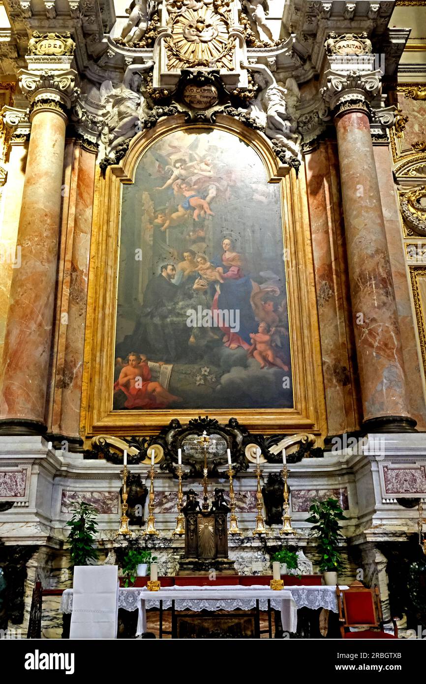 Preghiere a San Gaetano in Basilica Sant Andrea Della Valle in Rome Italy Stock Photo