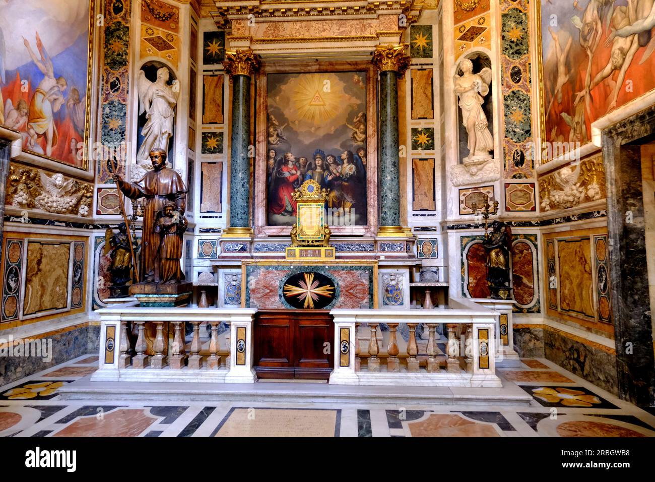 Cappella degli Angeli in Gesu church in Rome Italy Stock Photo