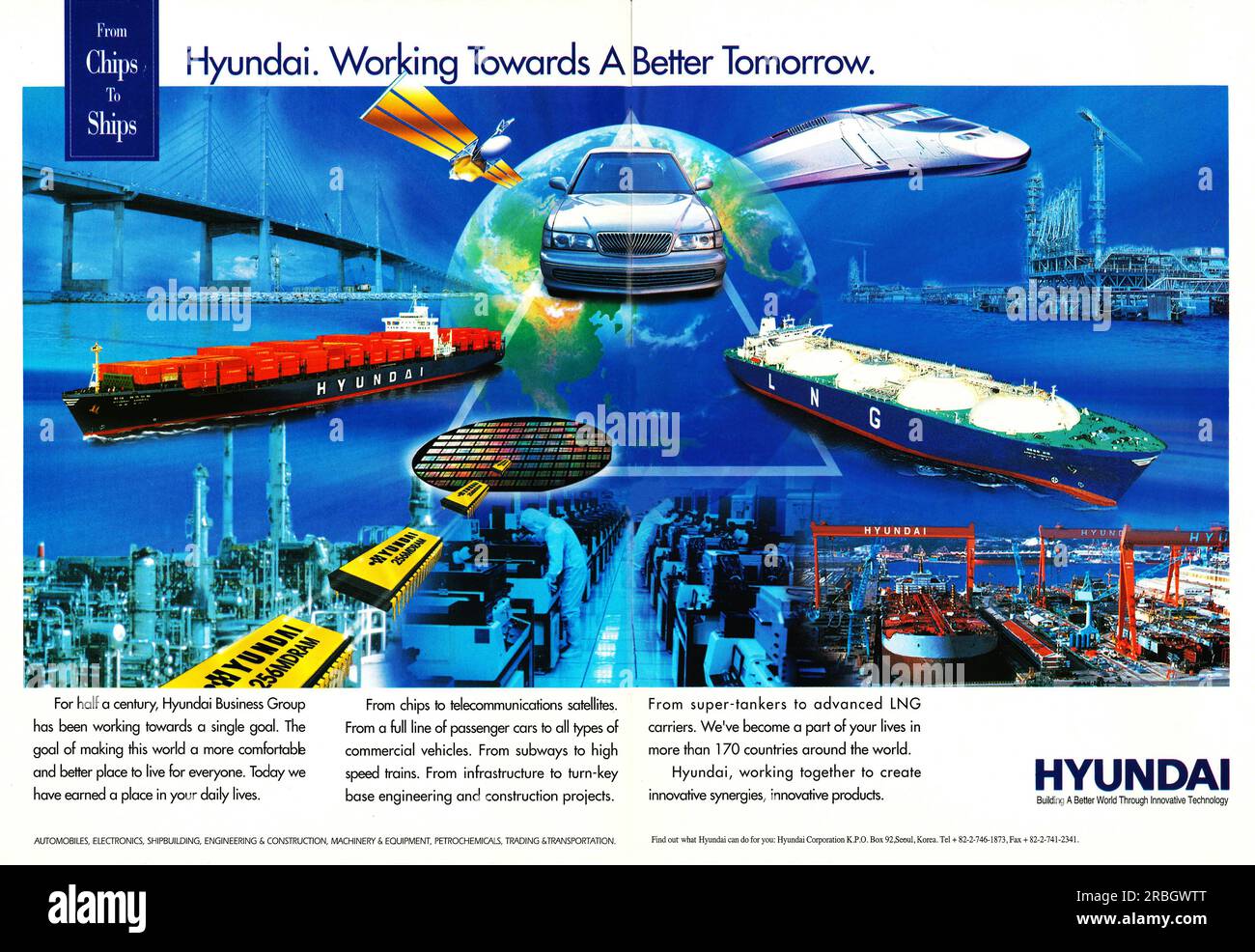HYUNDAI Business Group advert in a magazine 1996. From Chips To Ships ...