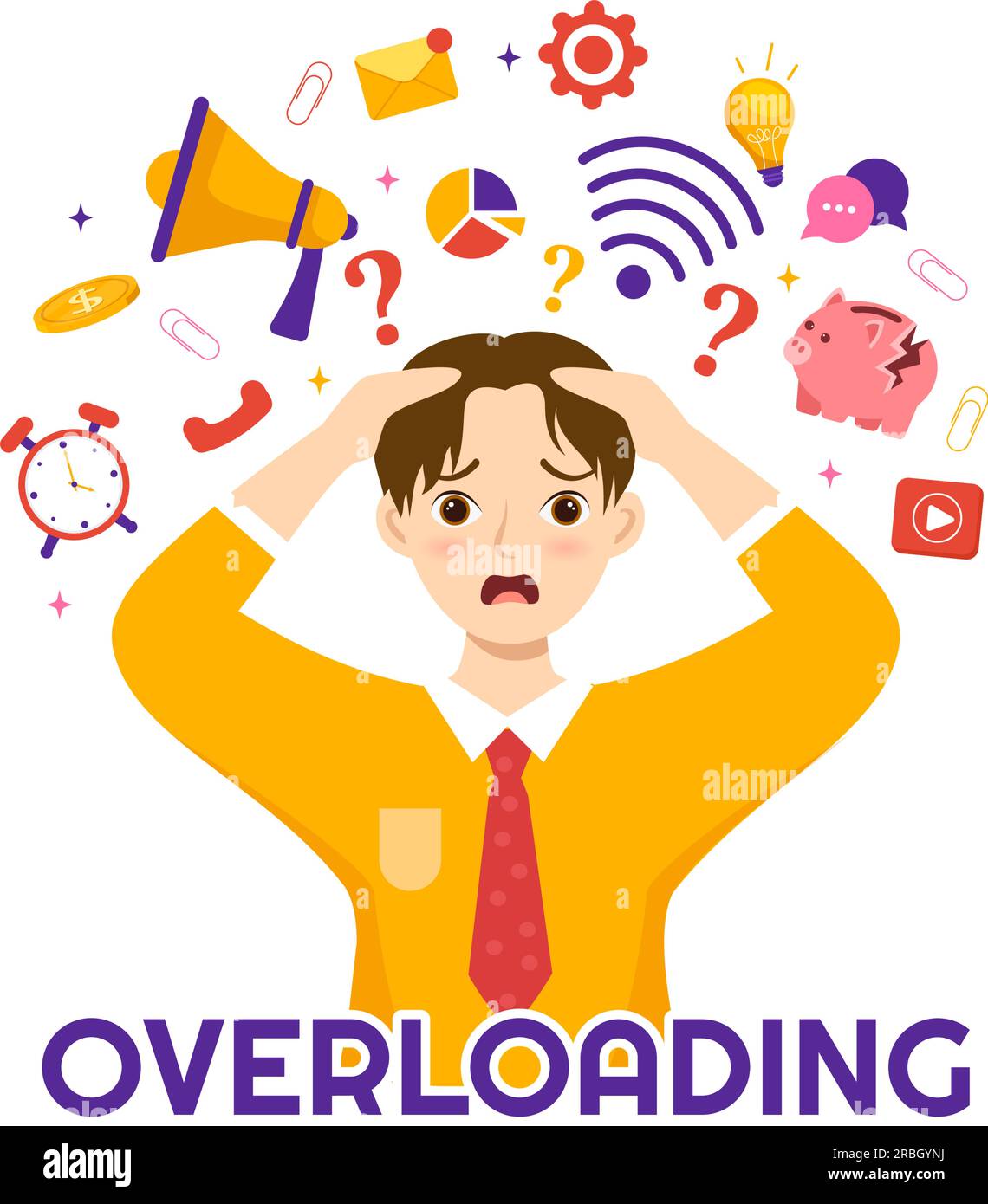 Overloading Vector Illustration with Busy work and Multitasking ...
