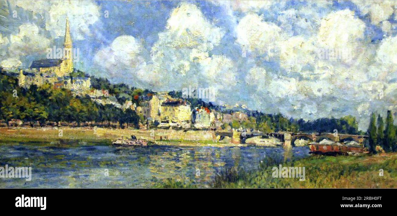 The River at Saint Cloud by Alfred Sisley Stock Photo Alamy