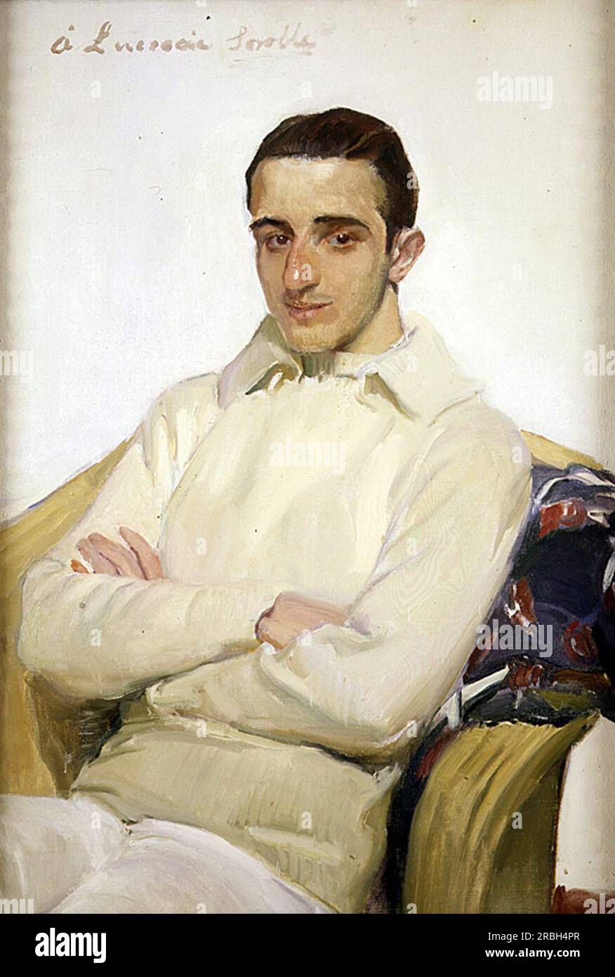 Portrait of José Luis López de Arana Benlliure c.1918; Spain by Joaquín Sorolla Stock Photo