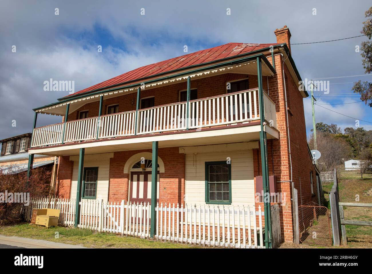 Sofala town in New South Wales, heritage two storey house in Denison street in this former gold Sofala town in New South Wales, heritage two storey house in Denison street in this former gold
